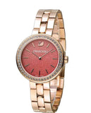 Swarovski Daytime Quartz Coral Dial Rose Gold Steel Strap Watch for Women - 5182250