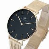 Daniel Wellington Petite Ever Gold Black Dial Stainless Steel 36mm Watch For Women - DW00100345