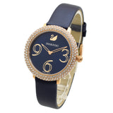 Swarovski Crystal Frost Blue Dial Blue Leather Strap Watch for Women - 5484061