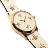 Gucci G Timeless White Dial White Leather Strap Watch For Women - YA1264096