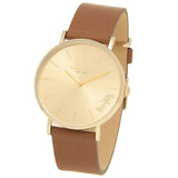 Coach Perry Analog Gold Dial Brown Leather Strap Watch for Women - 14503331-C