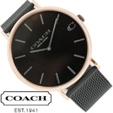 Coach Charles Black Ion Dial Black Mesh Bracelet Watch for Men - 14602470