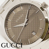 Gucci G Timeless Brown Dial Silver Steel Strap Watch For Men - YA126445