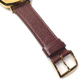 Gucci Grip Yellow Gold Dial Maroon Leather Strap Unisex Watch - YA157411