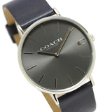 Coach Charles Grey Dial Black Leather Strap Watch for Men - 14602150