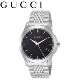 Gucci G Timeless Black Dial Silver Steel Strap Watch For Men - YA126402