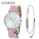 Coach Perry Mother of Pearl Pink Dial Pink Leather Strap Watch for Women - 14503244