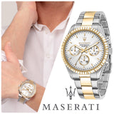 Maserati Competizione Chronograph Quartz Silver Dial Watch For Men - R8853100021