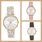 Michael Kors Pyper Quartz White Dial Pink Leather Strap Watch For Women - MK2859