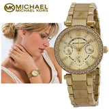 Michael Kors Parker Gold DIal Gold Steel Strap Watch for Women - MK5842