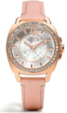 Coach Boyfriend Mother of Pearl White Dial Pink Leather Strap Watch for Women - 14503151