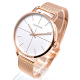 Calvin Klein Even White Dial Rose Gold Mesh Bracelet Watch for Women - K7B21626