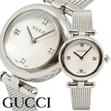 Gucci Diamantissima Quartz Diamonds Mother of Pearl Dial Silver Mesh Bracelet Watch for Women - YA141504