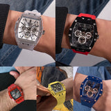 Guess Phoenix Multifunction Black Dial Red Rubber Strap Watch for Men - GW0203G4