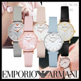 Emporio Armani Gianni T Bar Mother Of Pearl Pink Dial Pink Leather Strap Watch For Women - AR1958