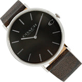 Coach Charles Black Dial Brown Leather Strap Watch for Women - 14602156