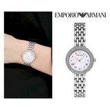 Emporio Armani Rosa Quartz White Dial Silver Steel Strap Watch For Women - AR11354