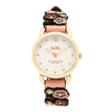 Coach Delancey White Dial Floral Pink Leather Strap Watch for Women - 14502817