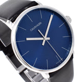 Calvin Klein High Noon Quartz Blue Dial Black Leather Strap Watch for Men - K8M211CN