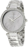 Michael Kors Parker Mother of Pearl Silver Steel Strap Watch for Women - MK6424