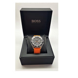 Hugo Boss Energy Chronograph Quartz Black Dial Orange Rubber Strap Watch For Men - 1513970