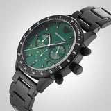 Emporio Armani Mario Chronograph Green Dial Black Steel Strap Watch For Men - AR11472