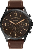 Fossil Forrester Chronograph Black Dial Brown Leather Strap Watch for Men - FS5608