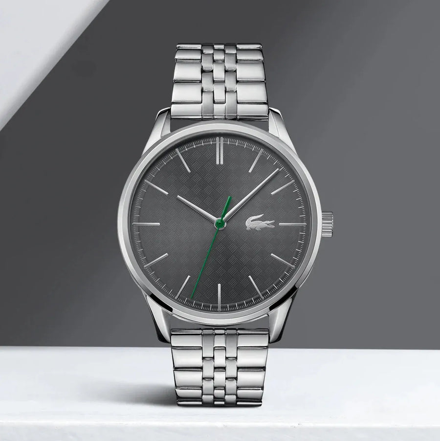 Lacoste Vienna Gray Dial Gray Steel Strap Watch for Men - 2011073T