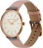 Michael Kors Pyper Quartz White Dial Pink Leather Strap Watch For Women - MK2741