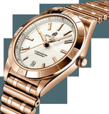 Breitling Chronomat 32 White Dial Rose Gold Steel Strap Watch for Women - R10380101A1R1