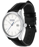 Movado Heritage Calendoplan White Dial Black Leather Strap Watch for Men - 3650002