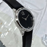 Calvin Klein Minimal Black Dial Black Leather Strap Watch for Women - K3M231CS