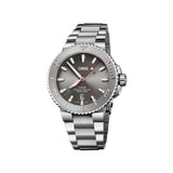 Oris Aquis Date Relief Grey Dial Silver Steel Strap Watch for Men - 0173377304153-0782405PEB