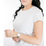 Daniel Wellington Iconic Link watch on woman's wrist