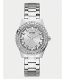 Guess Sparkler Diamonds Silver Dial Silver Steel Strap Watch for Women - GW0111L1