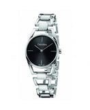 Calvin Klein Dainty Black Dial Silver Steel Strap Watch for Women - K7L23141