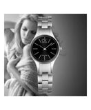 Calvin Klein Simplicity Black Dial Silver Steel Strap Watch for Women - K4323130