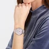 Fossil Jacqueline Blush Mother of Pearl Dial Pink Leather Strap Watch for Women - ES4151