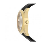 Guess Clarity Gold Dial Black Silicone Strap Watch for Women - GW0109L1