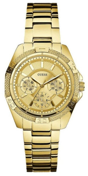 Guess Mini Phantom Diamonds Gold Dial Gold Steel Strap Watch for Women - W0235L5