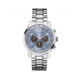 Guess Horizon Chronograph Quartz Blue Dial Silver Steel Strap Watch for Men - W0379G6