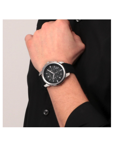 Maserati Successo Chronoraph Black Dial Black Silicon Strap Watch For Men - R8871621014