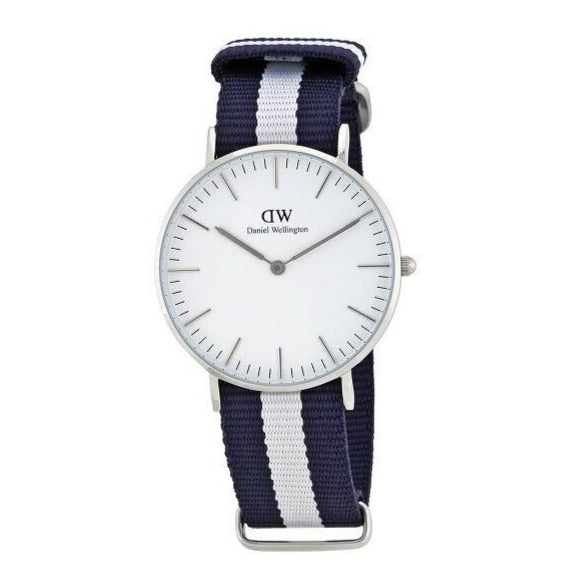 Daniel Wellington Classic Glasgow White Dial Two Tone NATO Strap Unisex Watch - DW00100047