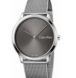 Calvin Klein Minimal Grey Dial Silver Mesh Bracelet Watch for Men - K3M211Y3