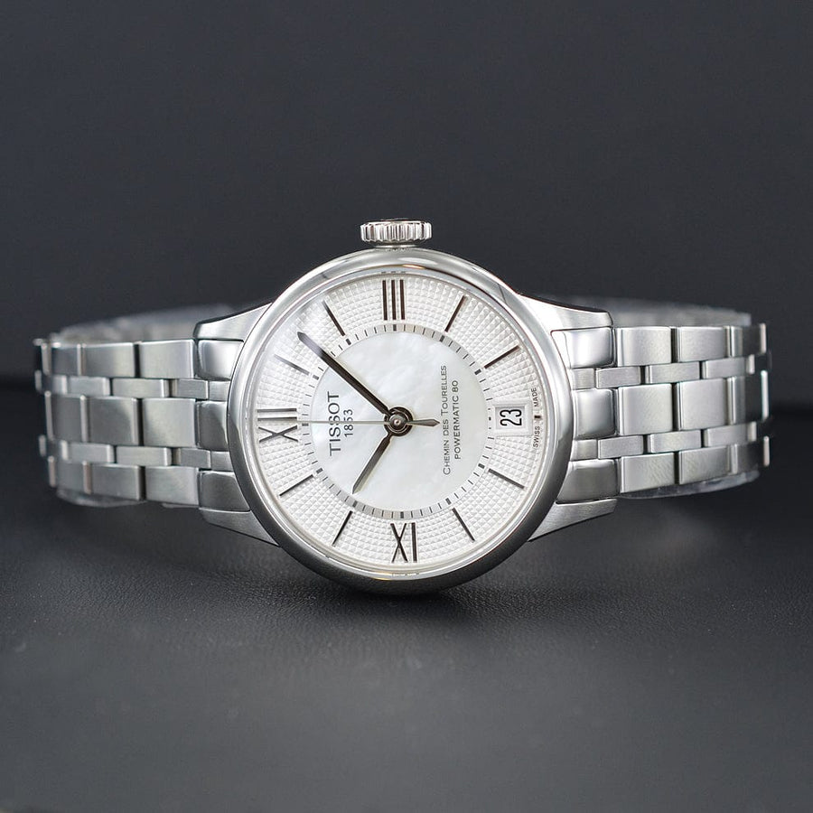 Tissot Chemin Des Tourelles Powermatic 80 Lady Silver Dial Silver Steel Strap Watch For Women - T099.207.11.118.00