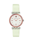 Versace Greca White Dial White Leather Strap Watch for Women - VELW00120