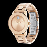 Movado Bold Rose Gold Dial Rose Gold Steel Strap Watch for Women - 3600086