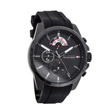 Tommy Hilfiger Decker Black Dial Black Rubber Strap Watch for Men - 1791352