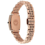 Emporio Armani Gianni T-Bar Analog Crystal Brown Dial Rose Gold Steel Strap Watch For Women - AR11407