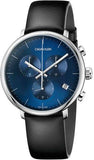 Calvin Klein Chronograph Blue Dial Black Leather Strap Watch for Men - K8Q371CN